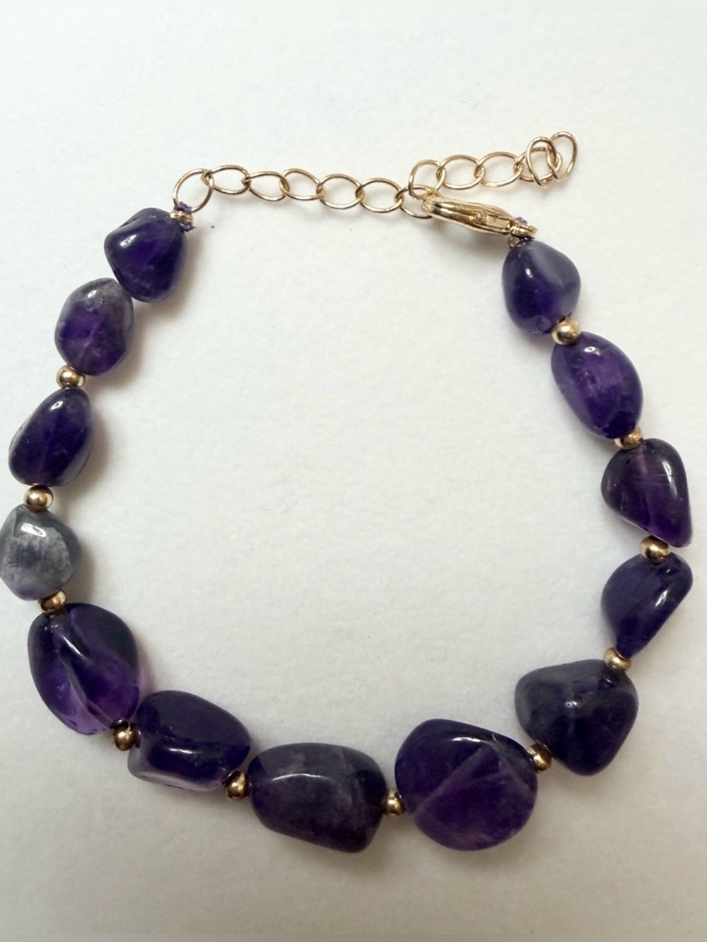 Lusso Purple Amethyst Bracelet with Gold Accents